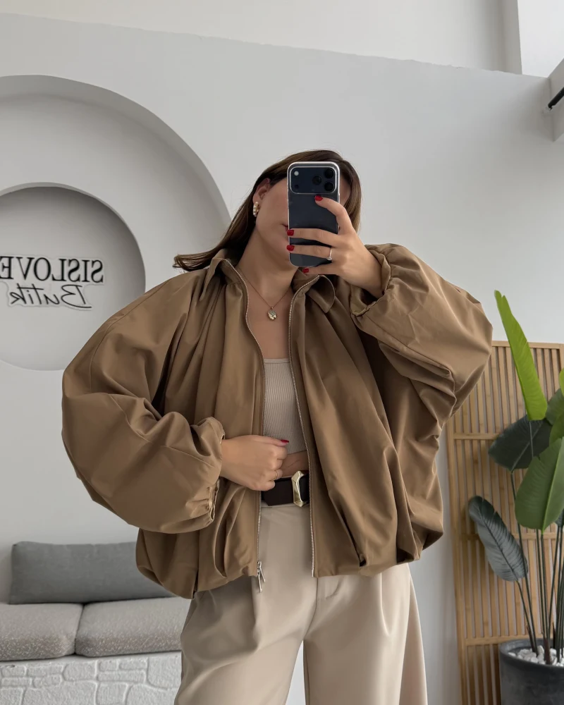 Amsterdam Bomber Ceket - Camel - Kod: 508246