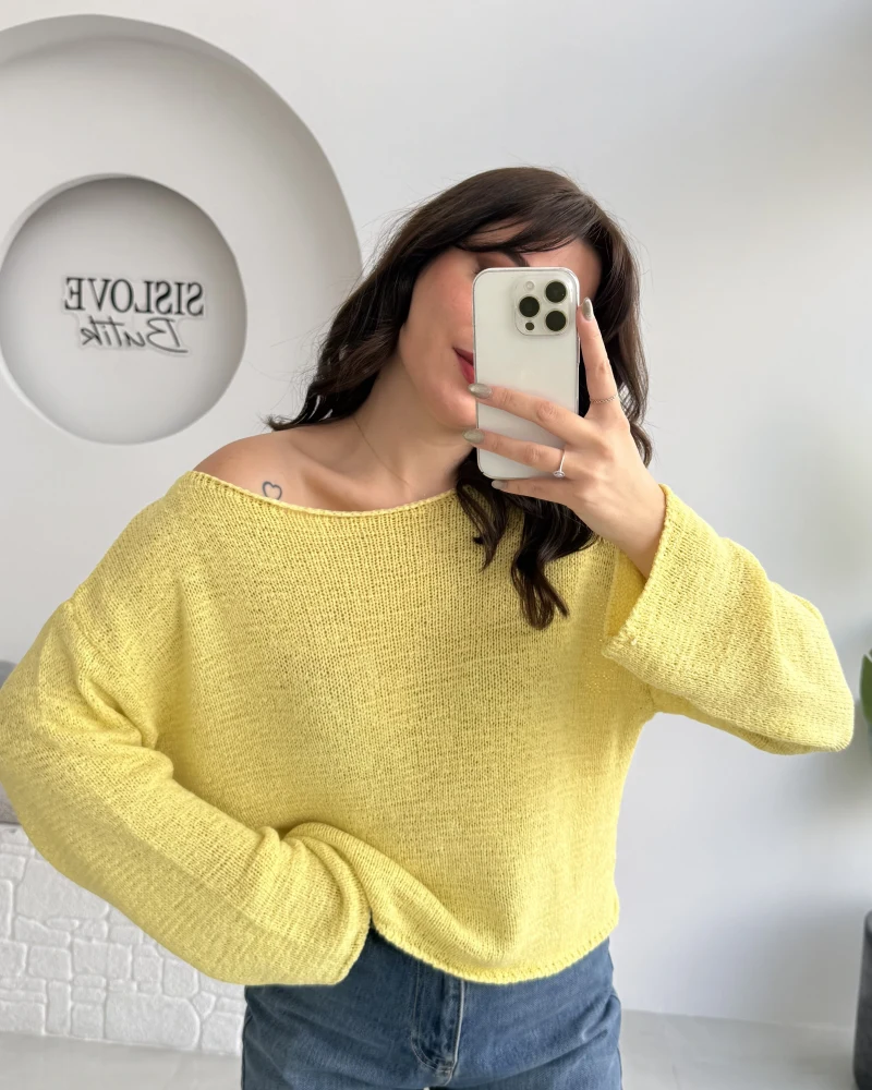 Anabel Kayık Yaka Triko - Sarı