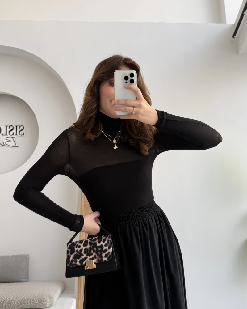 Boğazlı Transparan - Siyah