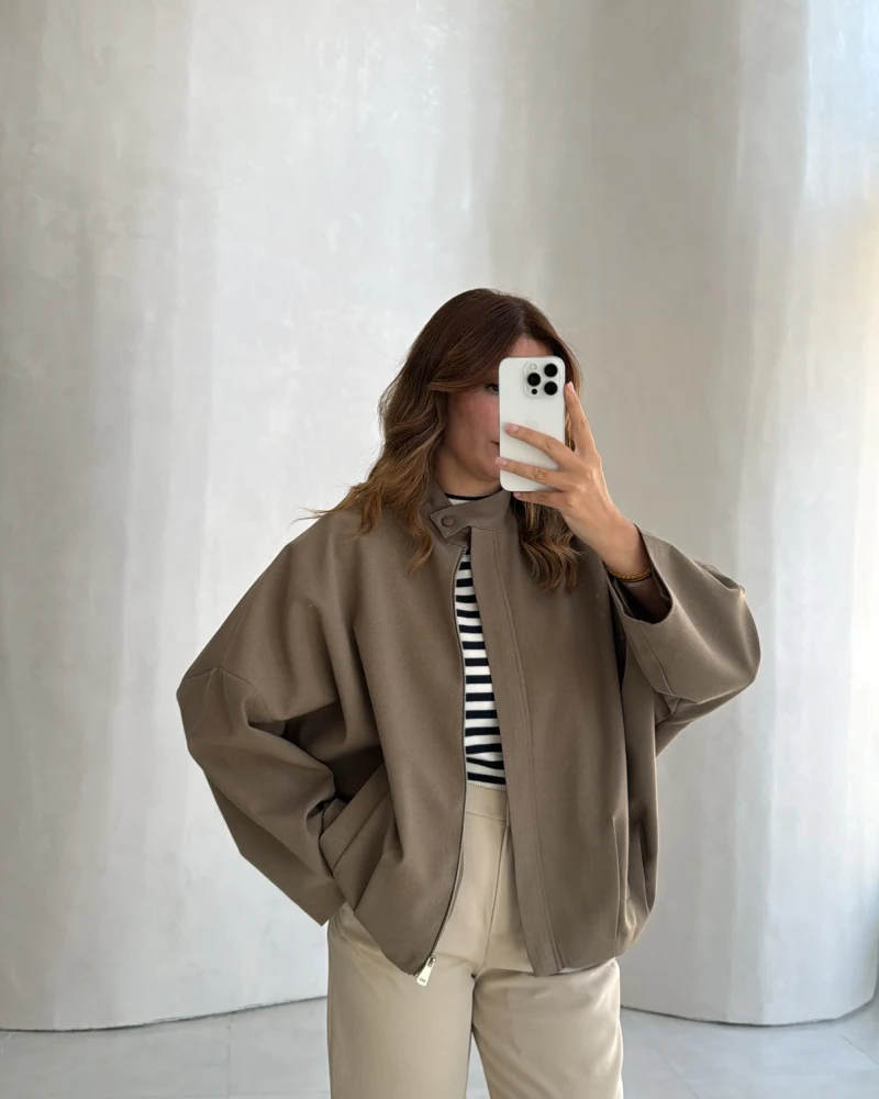 Carlotta Pileli Bomber Ceket - Haki - Kod: 7781