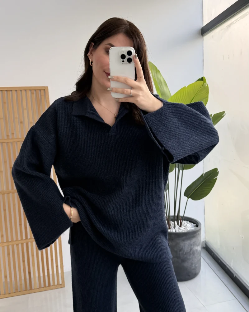 Carly Polo Yaka Triko Takım - Lacivert