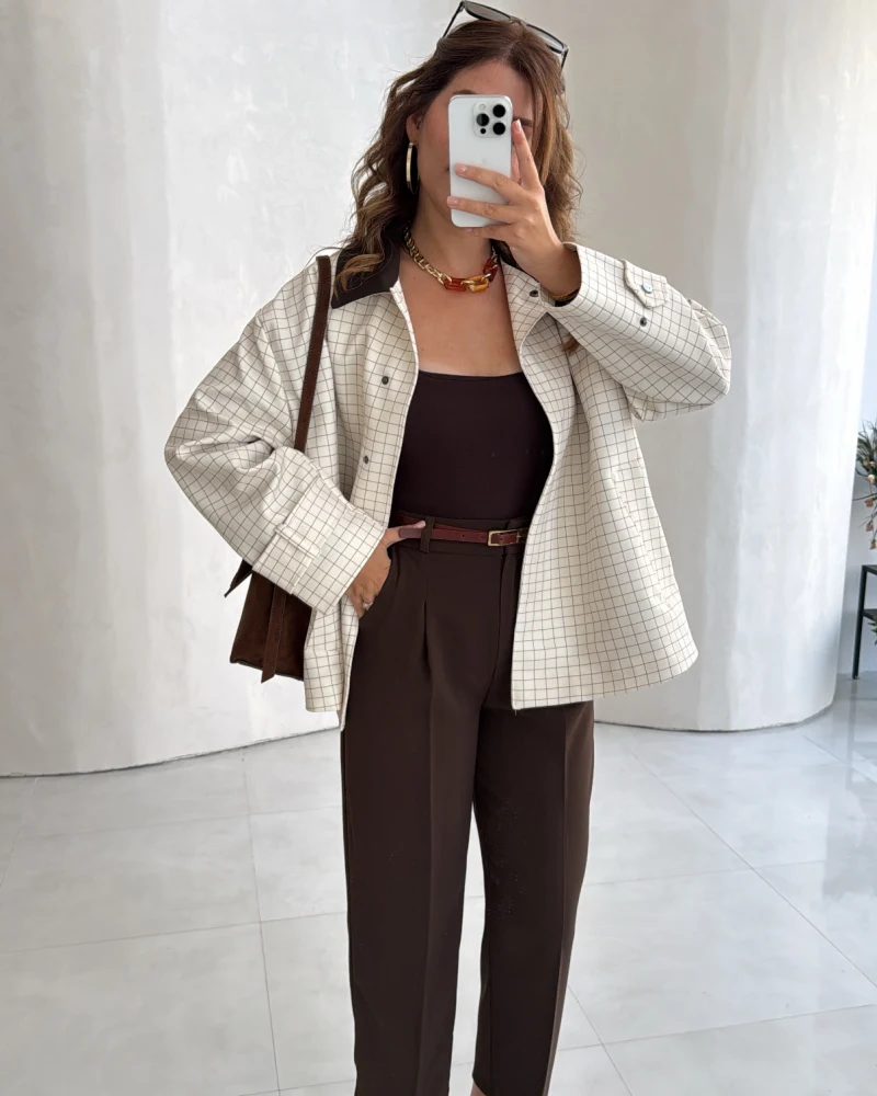 Cecily Kemerli Havuç Pantolon - Kahve - Kod: 3706