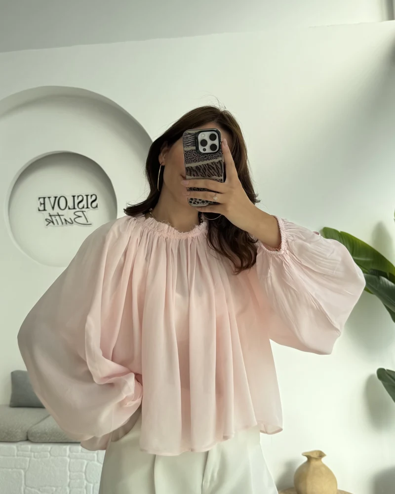 Crema Tül Bluz - Şeker Pembesi - 4959