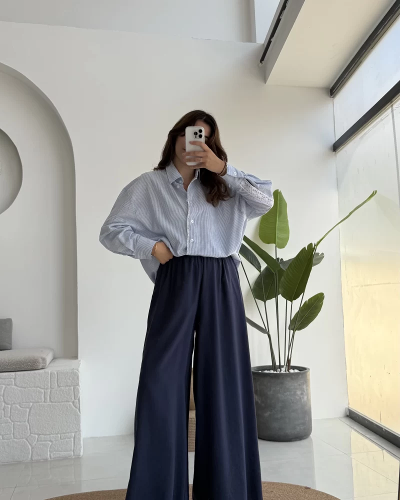 Darwin Lastikli Modal Pantolon - Lacivert - Kod: 50979