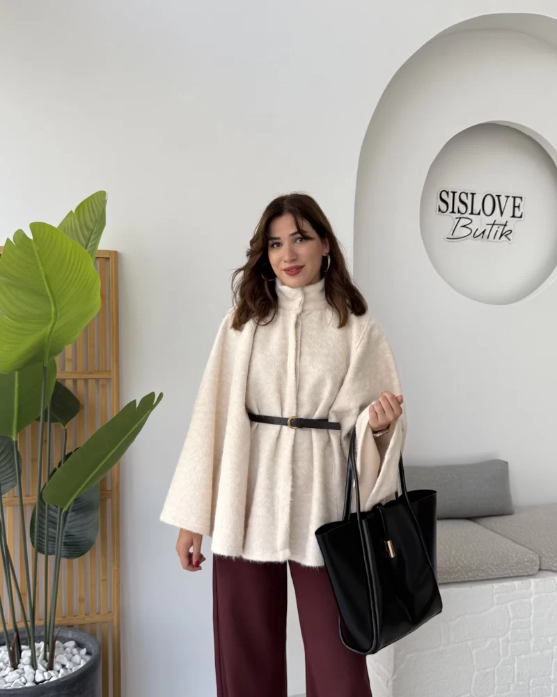 Davina Kaşe Kemer Detay Panço - Bej - Kod: 8014