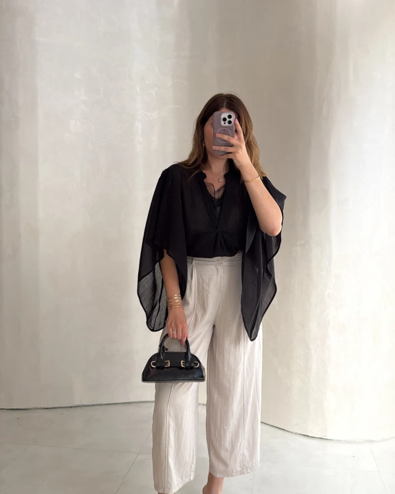 Etoile Dökümlü Taşlı Pantolon - Taş - Kod: 51434
