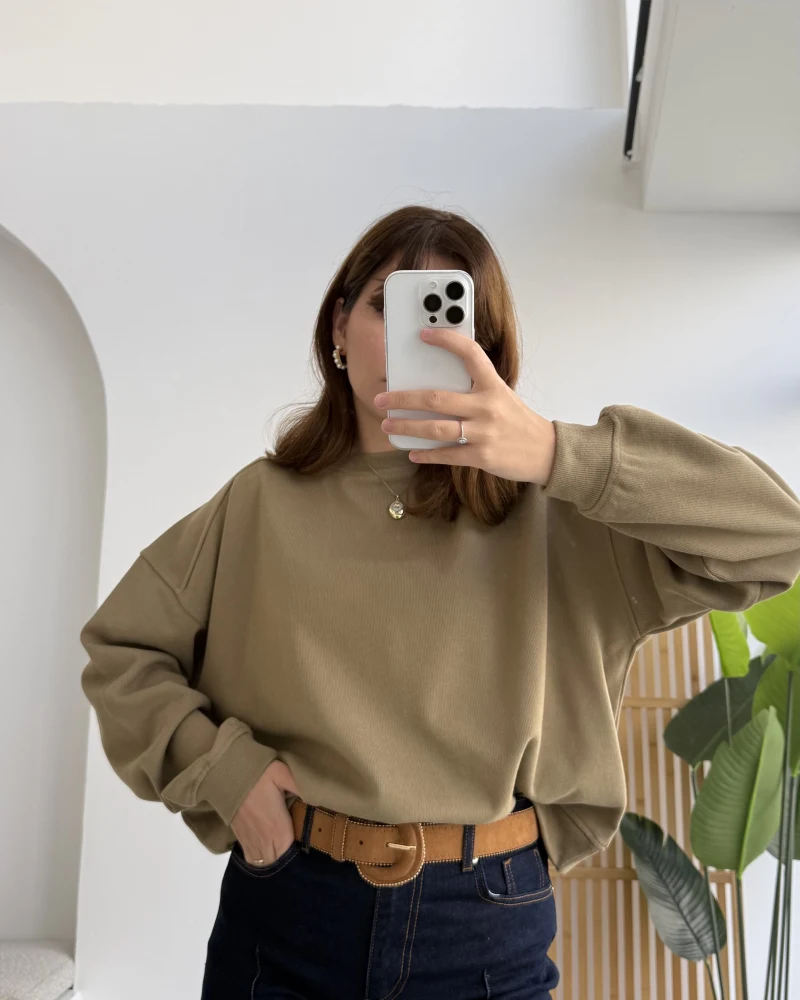 Fitilli Sweat - Toprak - Kod: 1053