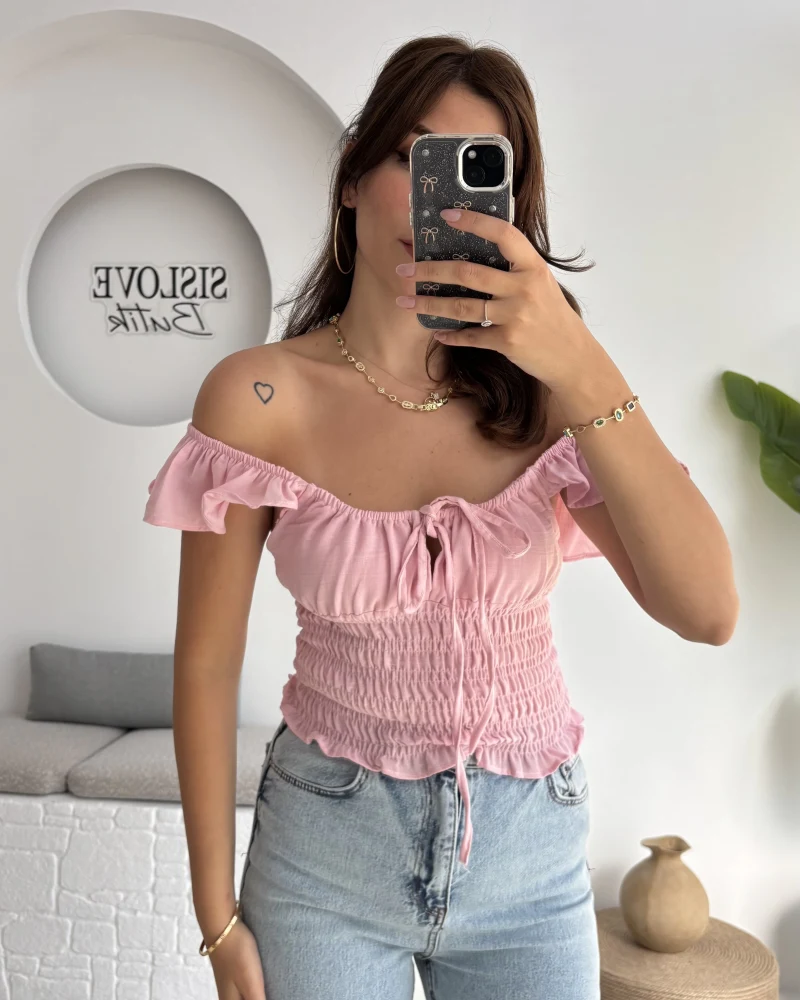 Gori Gipeli Bluz - Pembe - 106198