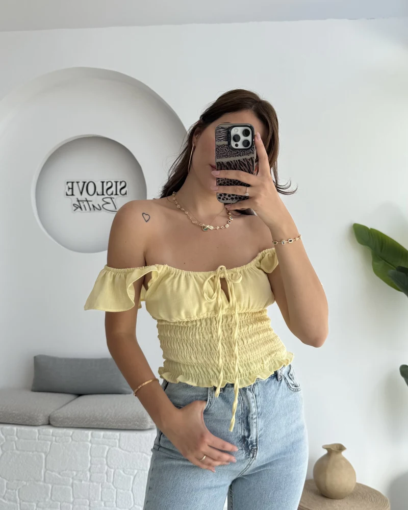 Gori Gipeli Bluz - Sarı - 106198