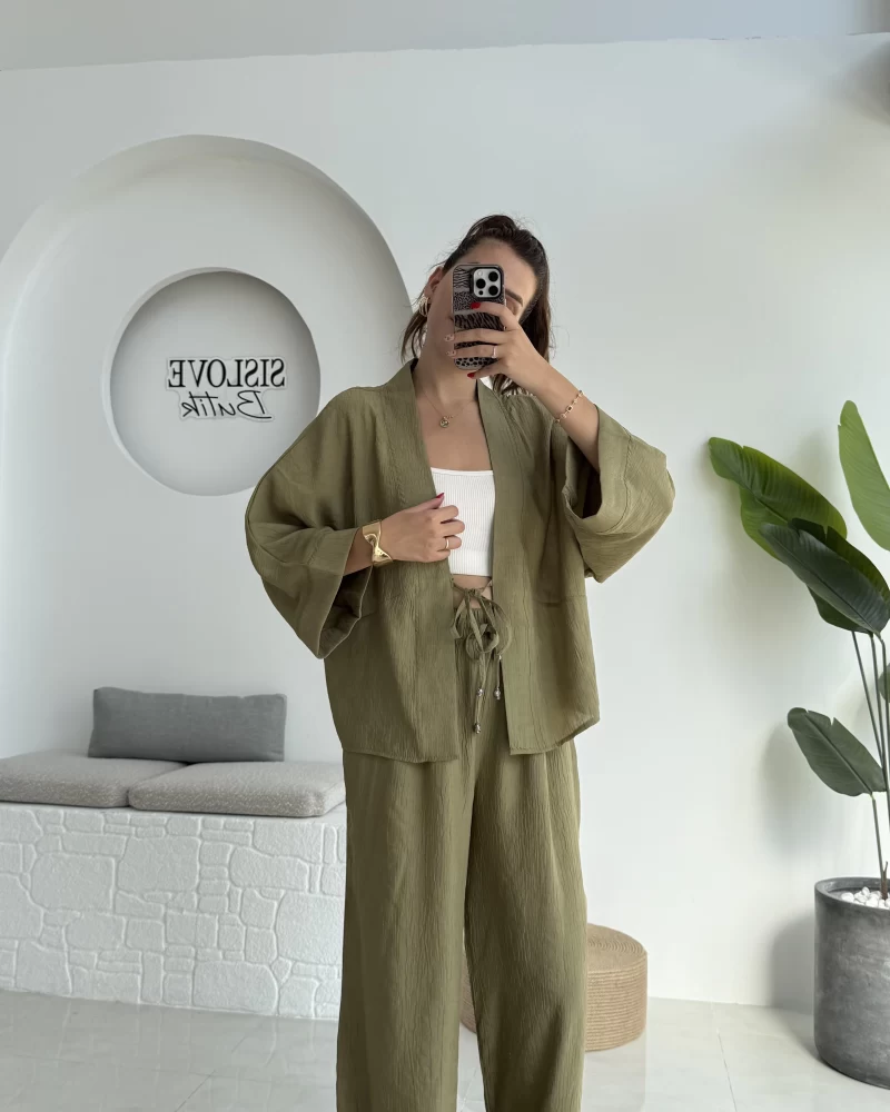 Grape Kimono Takım - Haki - 8002