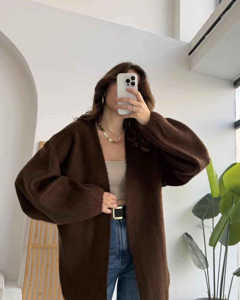 İsla Yün Hırka - Kahve