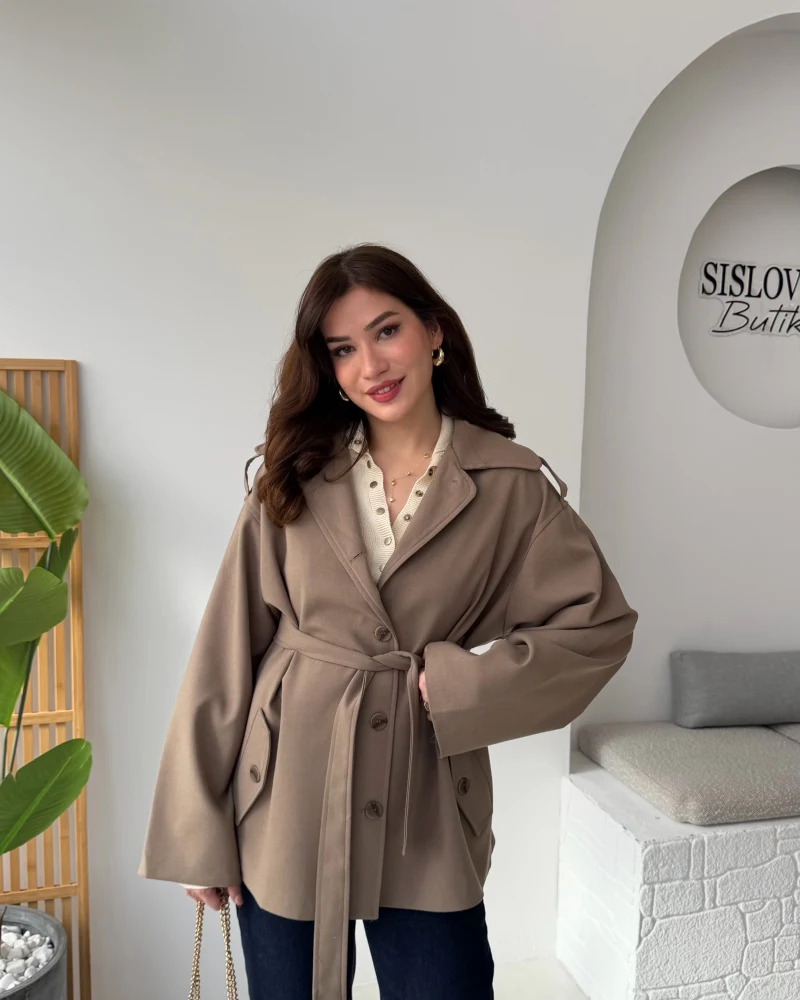 Katy Bağlamalı Trenç - Haki - Kod: 7651