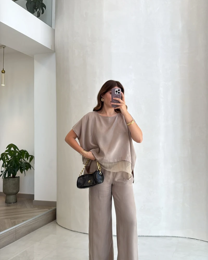 Kierra Bluz Pantolon Takım - Vizon - Kod: 51420