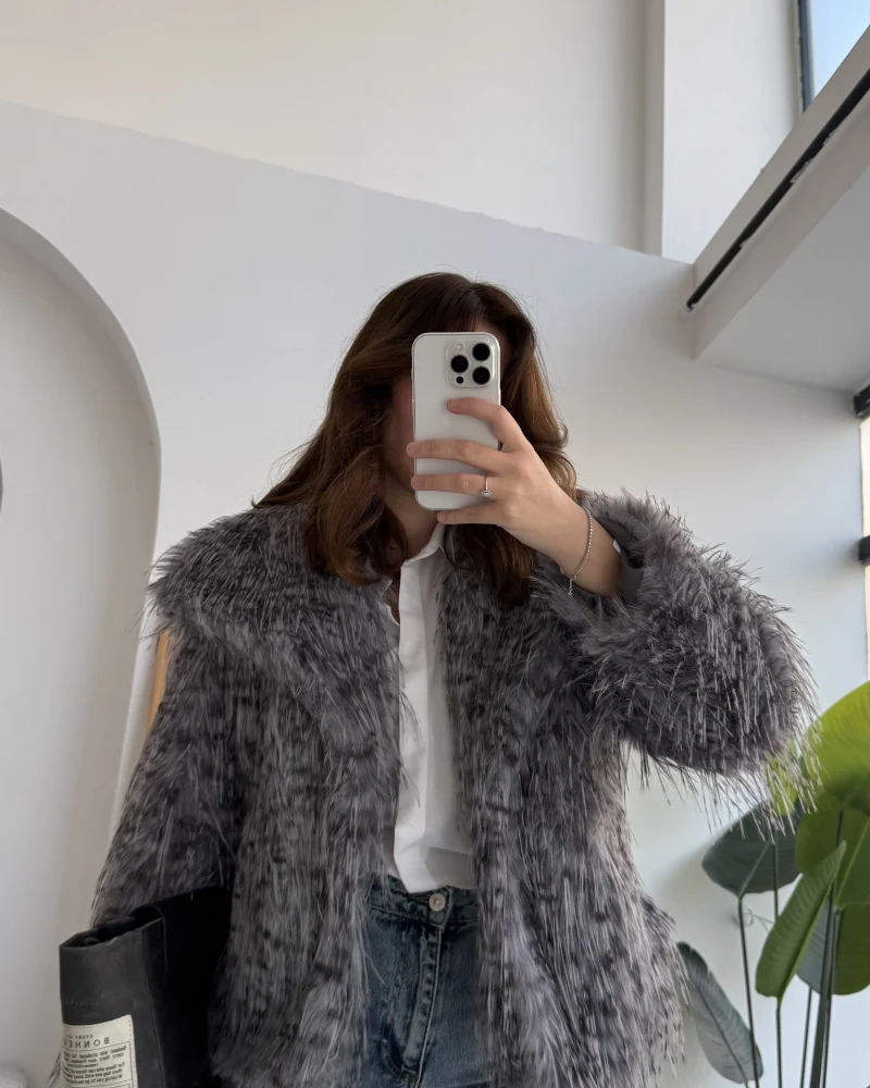 Leopar Kürk - Antrasit - KOD:7037