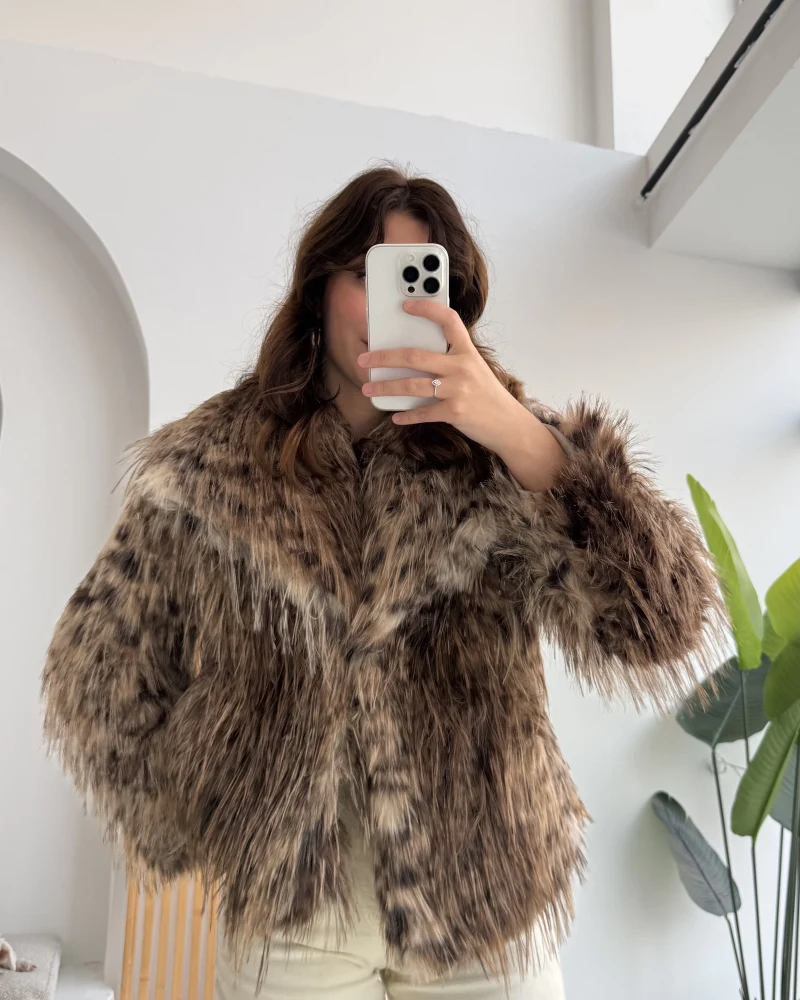 Leopar Kürk - Kahverengi - KOD:7037