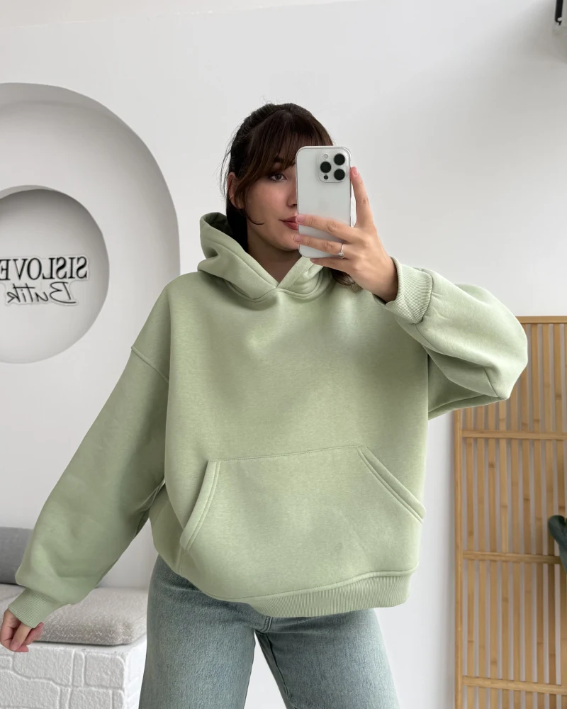 Michelle Kapüşonlu Sweatshirt - Yeşil