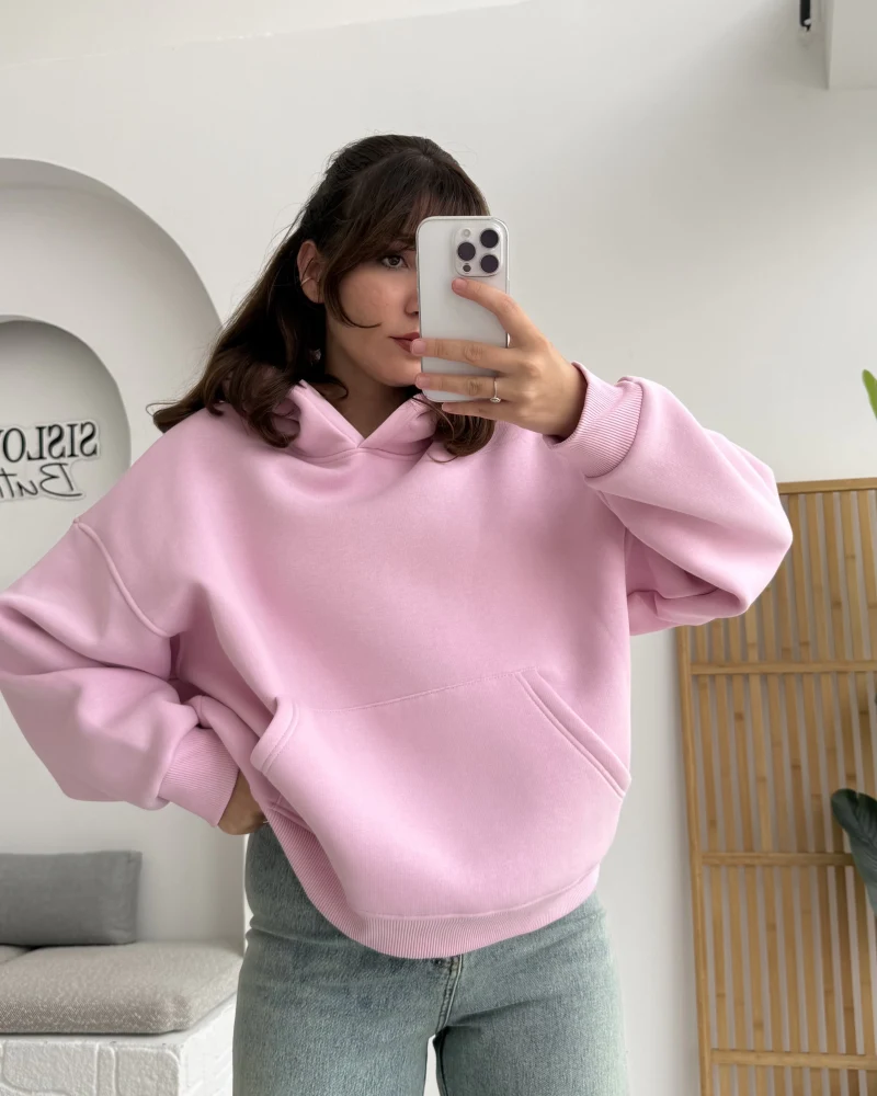Michelle Kapüşonlu Sweatshirt - Pembe