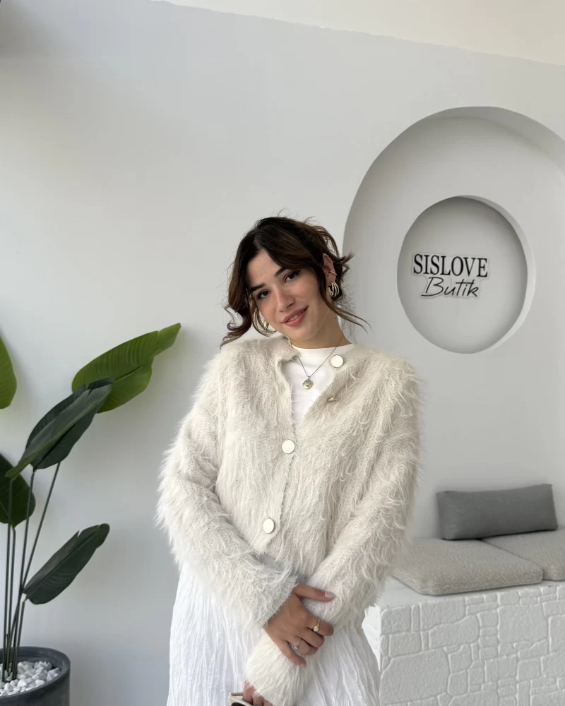 Nicole Sakallı Hırka - Taş - Kod: 04596