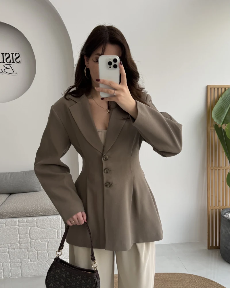 Noah Pile Detay Ceket - Haki - Kod: 7667