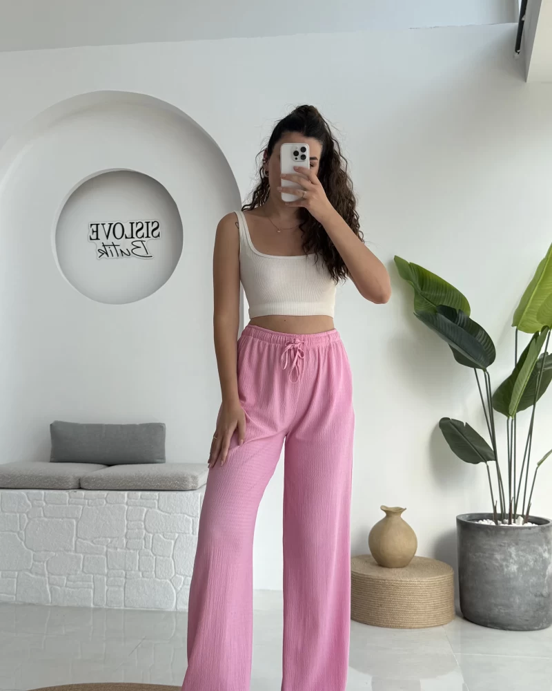Ru Bürümcük Pantolon Pembe - 4023