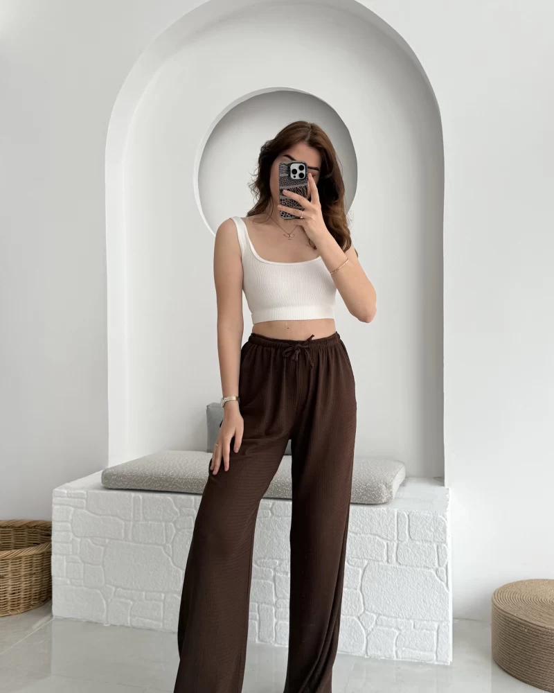 Ru Bürümcük Pantolon Kahve - 4023
