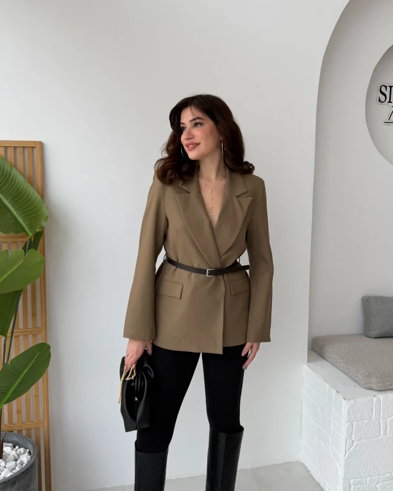 Rupert Kemerli Poliviskon Ceket - Haki - Kod: 9700