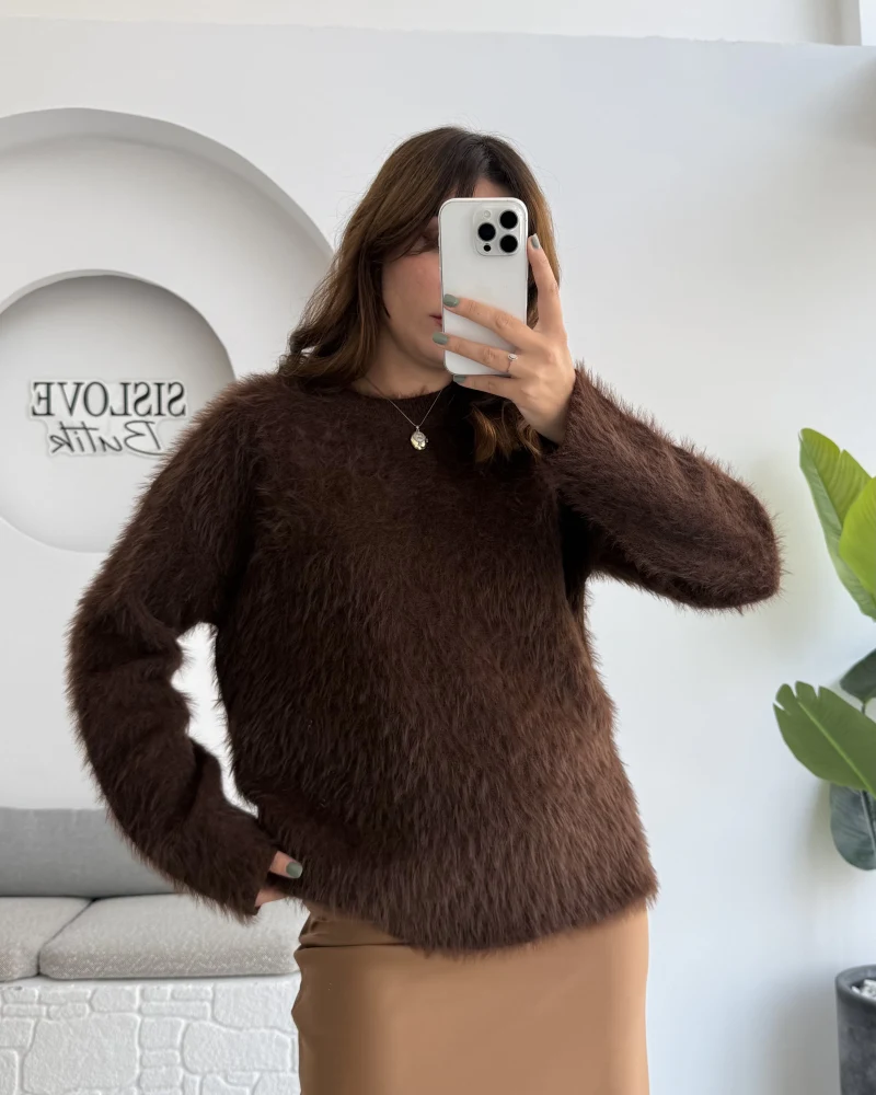 Tina Sakallı Yumoş Kazak - Kahverengi - Kod: 25503