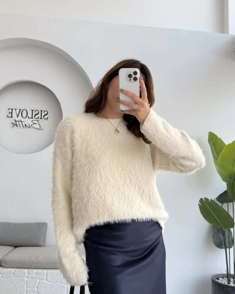 Tina Sakallı Yumoş Kazak - Krem - Kod: 25503
