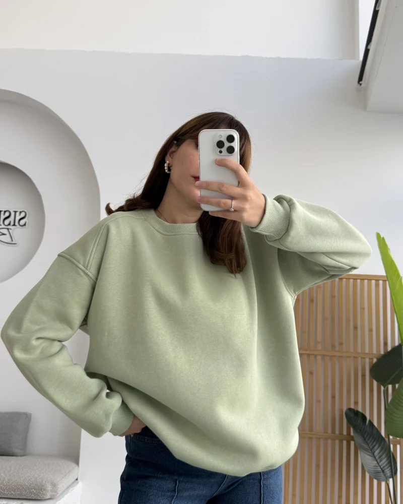 Viola Bisiklet Yaka Sweat - Mint