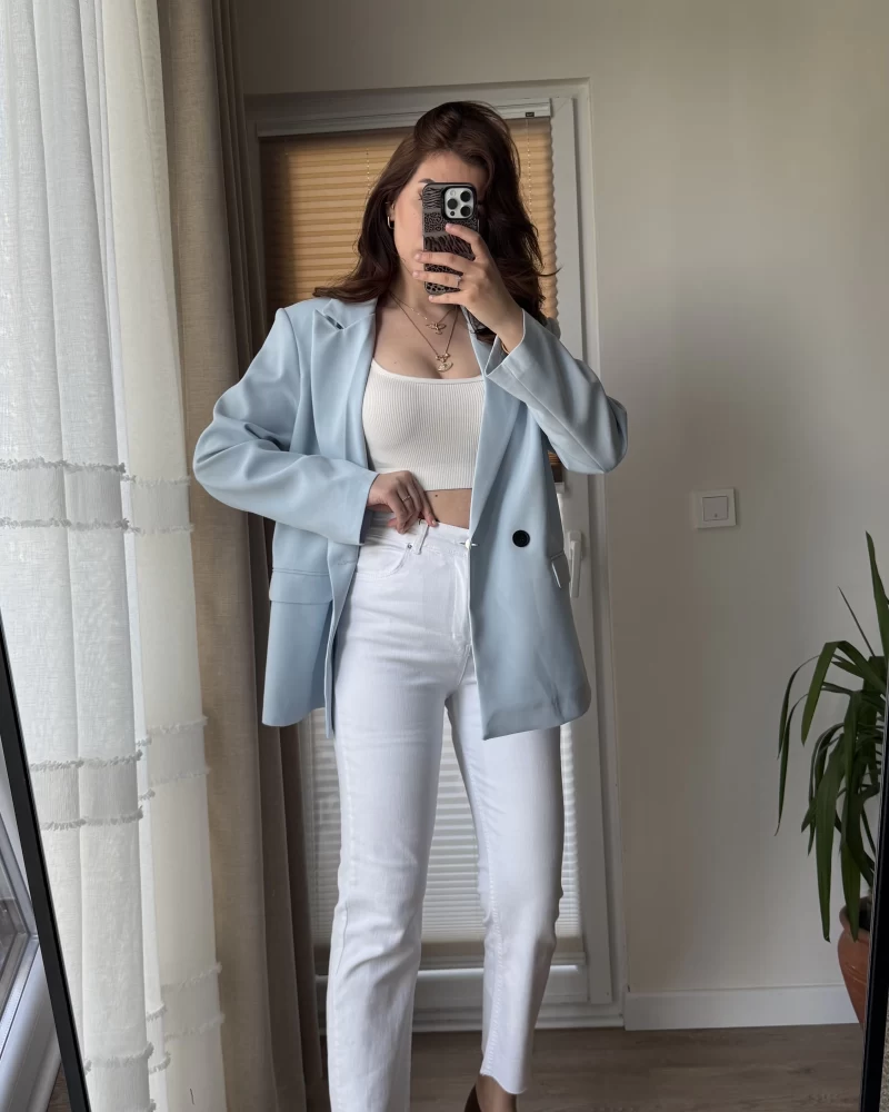 Zr Meyla Beyaz Rengi Slim Fit Jean (NO:5)