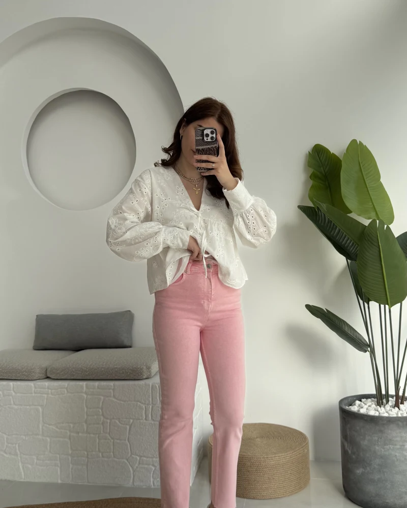 Zr Meyla Pembe Slim Fit Jean