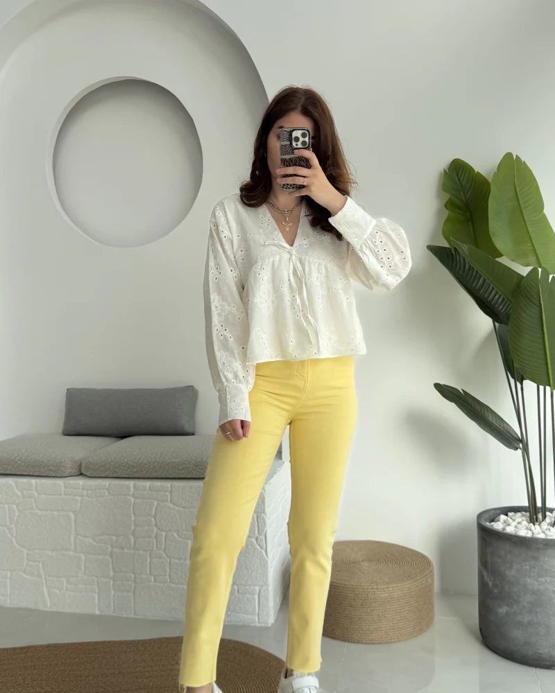Zr Meyla Sarı Slim Fit Jean