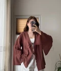 %100 Pamuk Ham Keten Kumaş Kimono Kiremit
