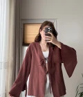 %100 Pamuk Ham Keten Kumaş Kimono Kiremit