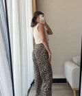 Açık Leopar Kot Pantolon