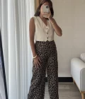 Açık Leopar Kot Pantolon