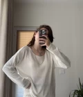 Bahama Triko Salaş Bluz - Ekru