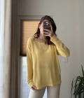 Bahama Triko Salaş Bluz - Sarı