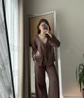 Bella Müslin Nakışlı Takım Acı Kahve