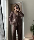 Bella Müslin Nakışlı Takım Acı Kahve