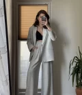 Ultra Premium Blazzer Gri Oversize Takım