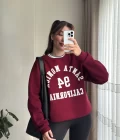 Bordo Baskılı Sweat