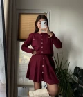 Camelia Bordo Etekli Hırka Takım