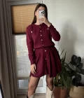Camelia Bordo Etekli Hırka Takım