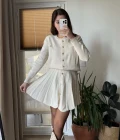 Camelia Krem Rengi Etekli Hırka Takım