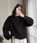 Chloé Oversize Kalın Sweatshirt Uzun Siyah