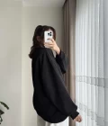 Chloé Oversize Kalın Sweatshirt Uzun Siyah