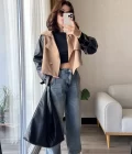 Cool Oversize Yarı Deri Camel Trençkot