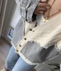 Denim Detay Krem Hırka