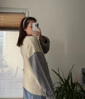 Denim Detay Krem Hırka